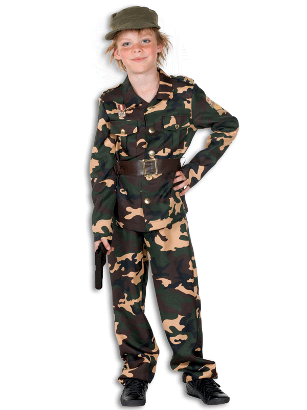 Camouflage verkleedkleding voor kinderen van kantoor artikelen tip.