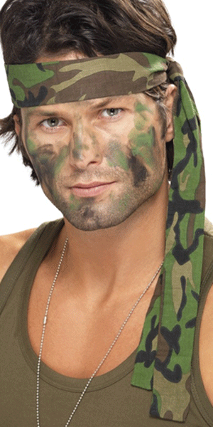Rambo hoofdband met legerprint